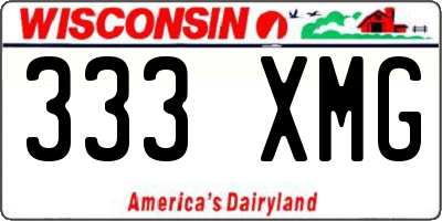 WI license plate 333XMG