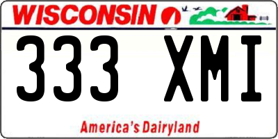 WI license plate 333XMI