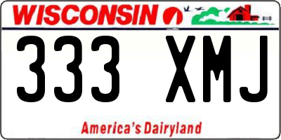 WI license plate 333XMJ