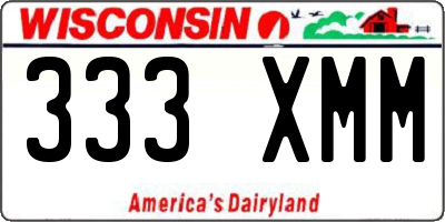 WI license plate 333XMM