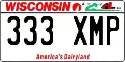 WI license plate 333XMP