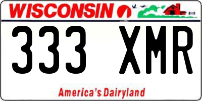 WI license plate 333XMR