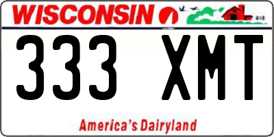 WI license plate 333XMT