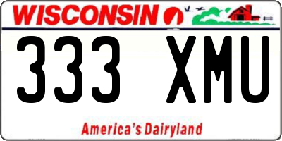 WI license plate 333XMU