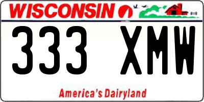 WI license plate 333XMW