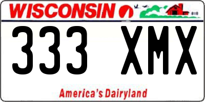 WI license plate 333XMX