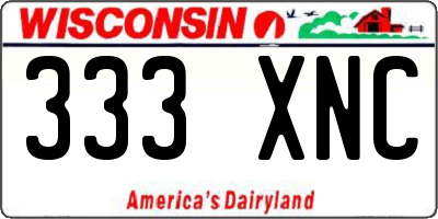 WI license plate 333XNC