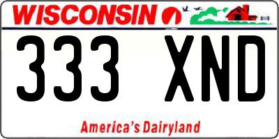 WI license plate 333XND