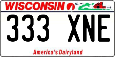 WI license plate 333XNE