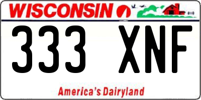 WI license plate 333XNF