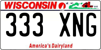 WI license plate 333XNG
