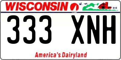 WI license plate 333XNH