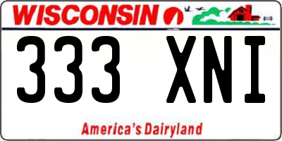 WI license plate 333XNI