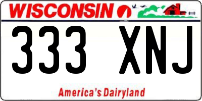 WI license plate 333XNJ
