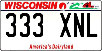 WI license plate 333XNL