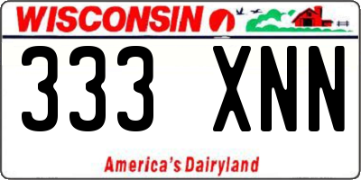 WI license plate 333XNN