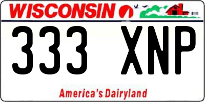 WI license plate 333XNP