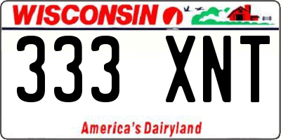 WI license plate 333XNT