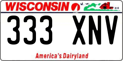 WI license plate 333XNV