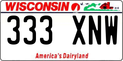 WI license plate 333XNW