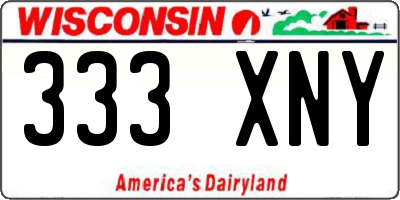 WI license plate 333XNY