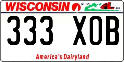 WI license plate 333XOB