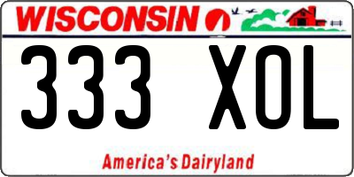 WI license plate 333XOL