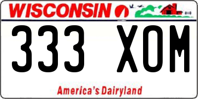WI license plate 333XOM