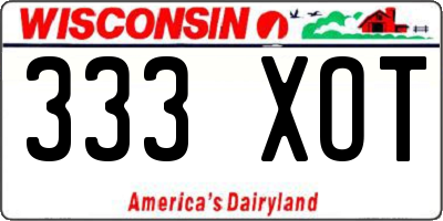 WI license plate 333XOT