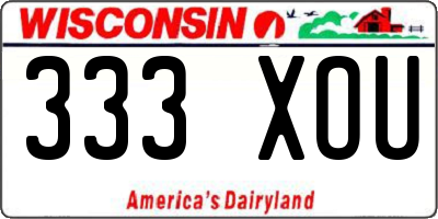 WI license plate 333XOU