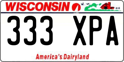 WI license plate 333XPA