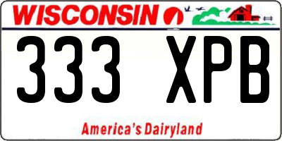 WI license plate 333XPB