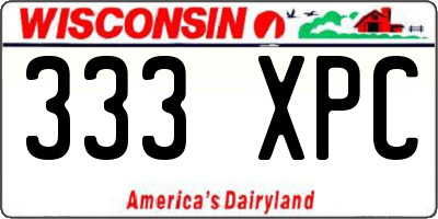 WI license plate 333XPC