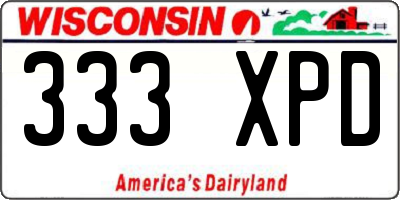 WI license plate 333XPD