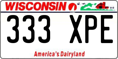 WI license plate 333XPE