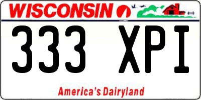 WI license plate 333XPI