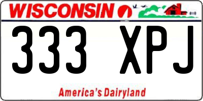 WI license plate 333XPJ