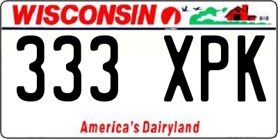 WI license plate 333XPK