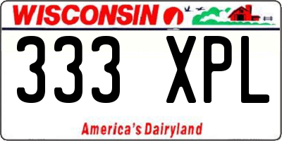 WI license plate 333XPL