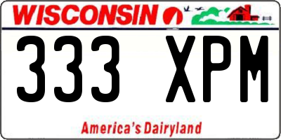 WI license plate 333XPM