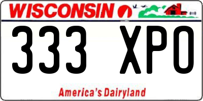 WI license plate 333XPO