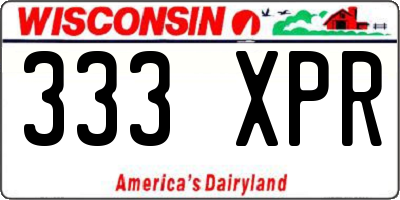 WI license plate 333XPR