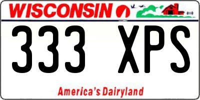 WI license plate 333XPS