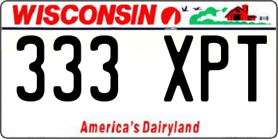 WI license plate 333XPT