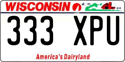 WI license plate 333XPU