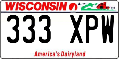WI license plate 333XPW