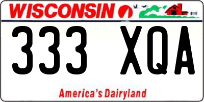 WI license plate 333XQA