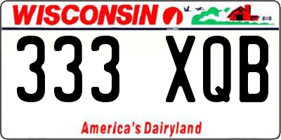 WI license plate 333XQB