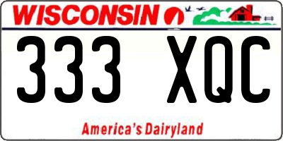 WI license plate 333XQC