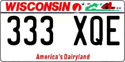 WI license plate 333XQE